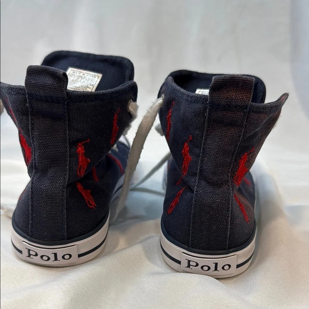 Polo Ralph Lauren Kids' size 3, Navy High-Top Sneakers, pre-owned, ***READ!*** - Picture 7 of 16